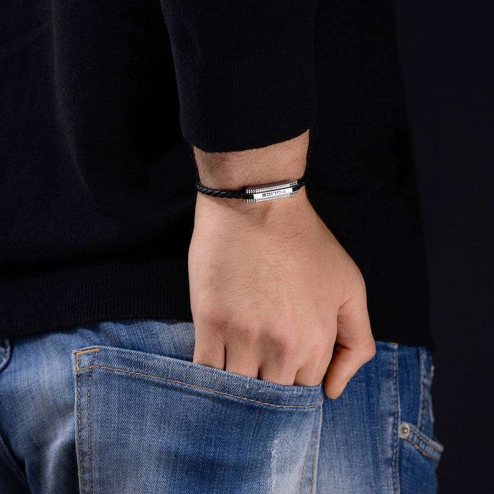 Men Gripcord Silver Bracelet