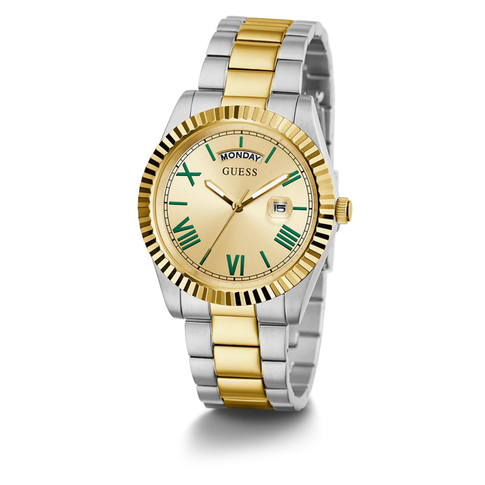 Men Guess Dress Two Tone Watch
