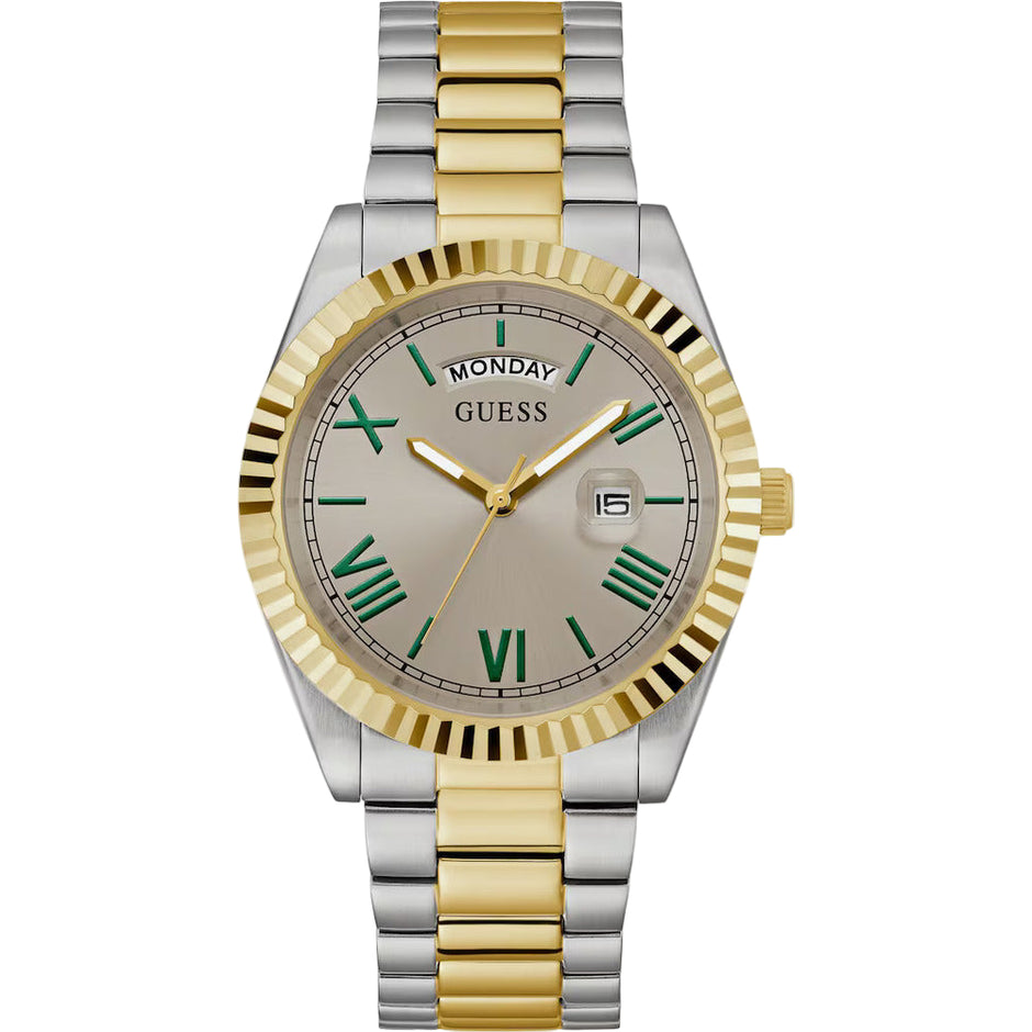 Men Guess Dress Two Tone Watch