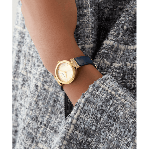 Women Guess Bejeweled Blue Watch