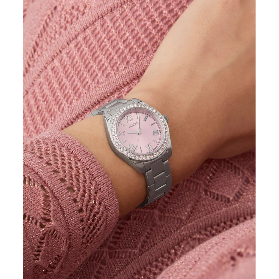 Women Guess Dress Silver Watch