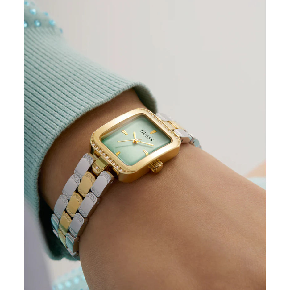 Women Guess Bejeweled Two Tone Watch