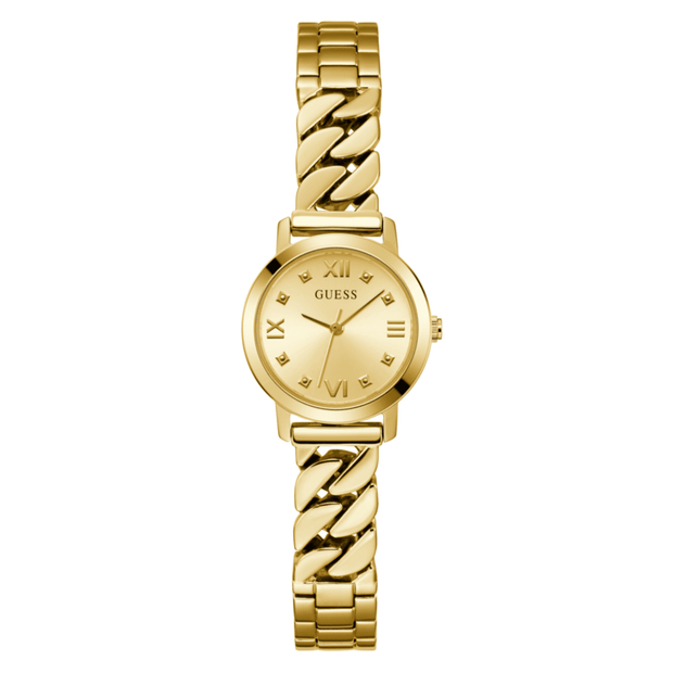 Women Guess Bejeweled Gold Watch