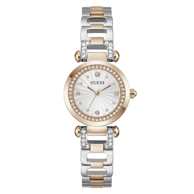 Women Guess Bejeweled Two Tone Watch