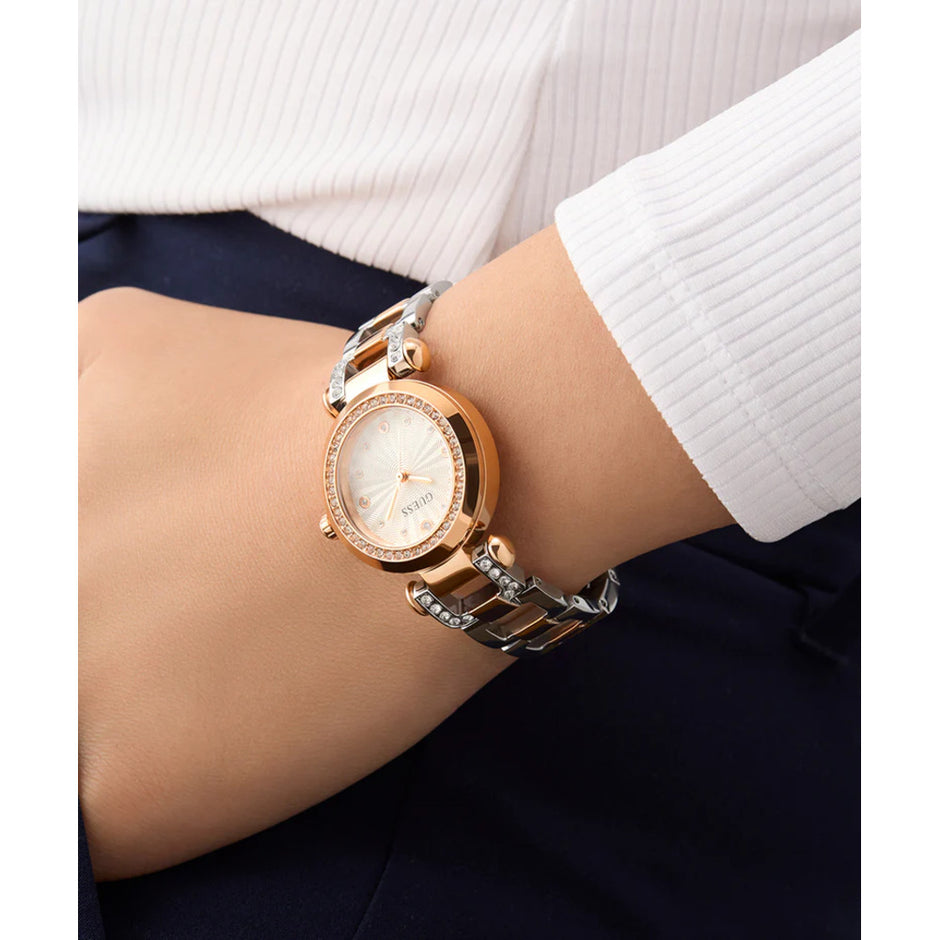 Women Guess Bejeweled Two Tone Watch