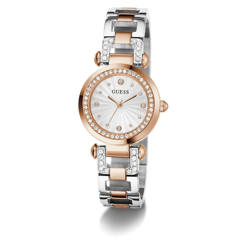 Women Guess Bejeweled Two Tone Watch