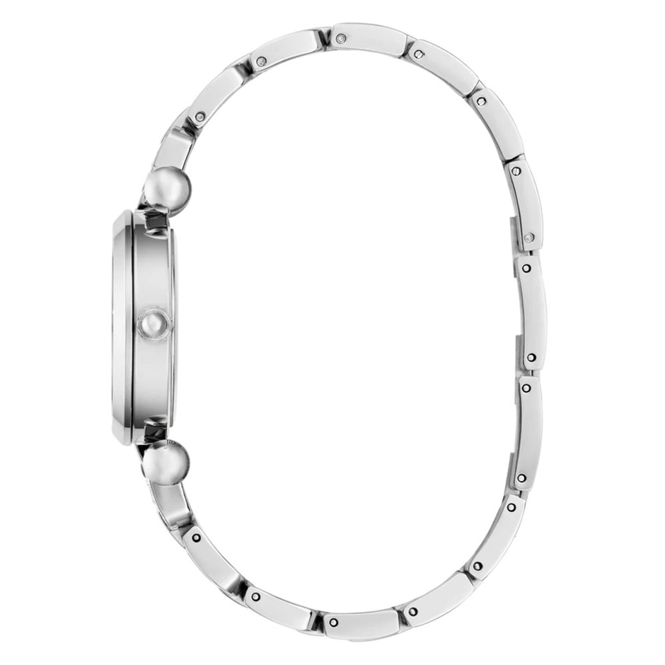 Women Guess Bejeweled Silver Watch
