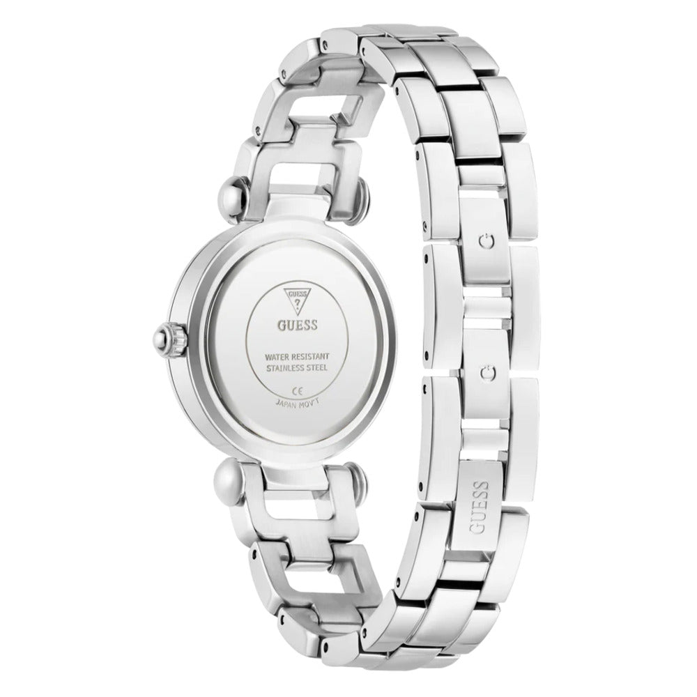 Women Guess Bejeweled Silver Watch