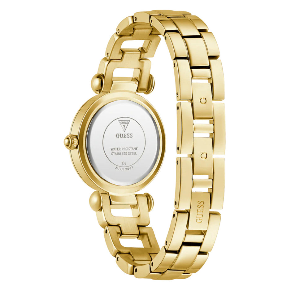 Women Guess Bejeweled Gold Watch