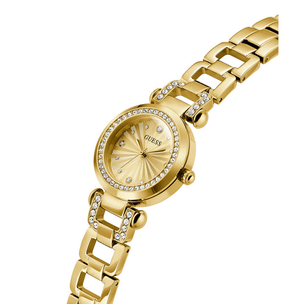 Women Guess Bejeweled Gold Watch