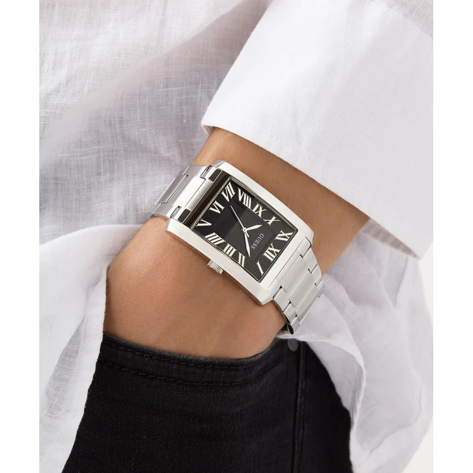 Men Guess Dress Silver Watch