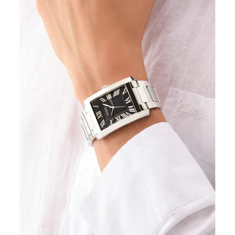 Men Guess Dress Silver Watch