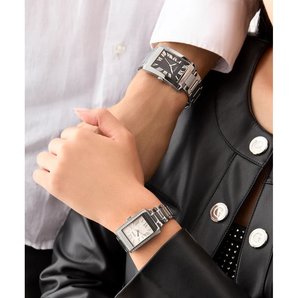 Men Guess Dress Silver Watch