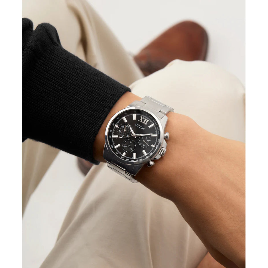 Men Guess Dress Silver Watch