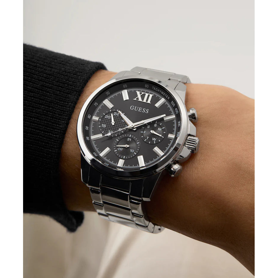 Men Guess Dress Silver Watch