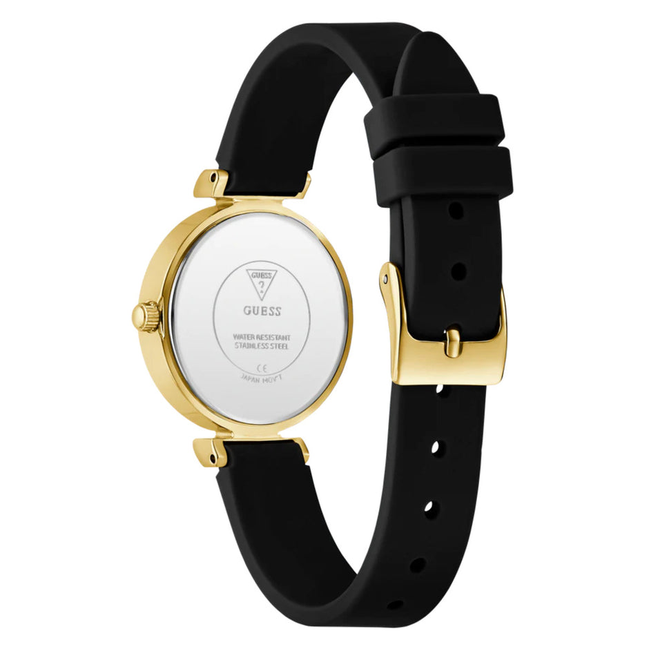Women Guess Bejeweled Black Watch