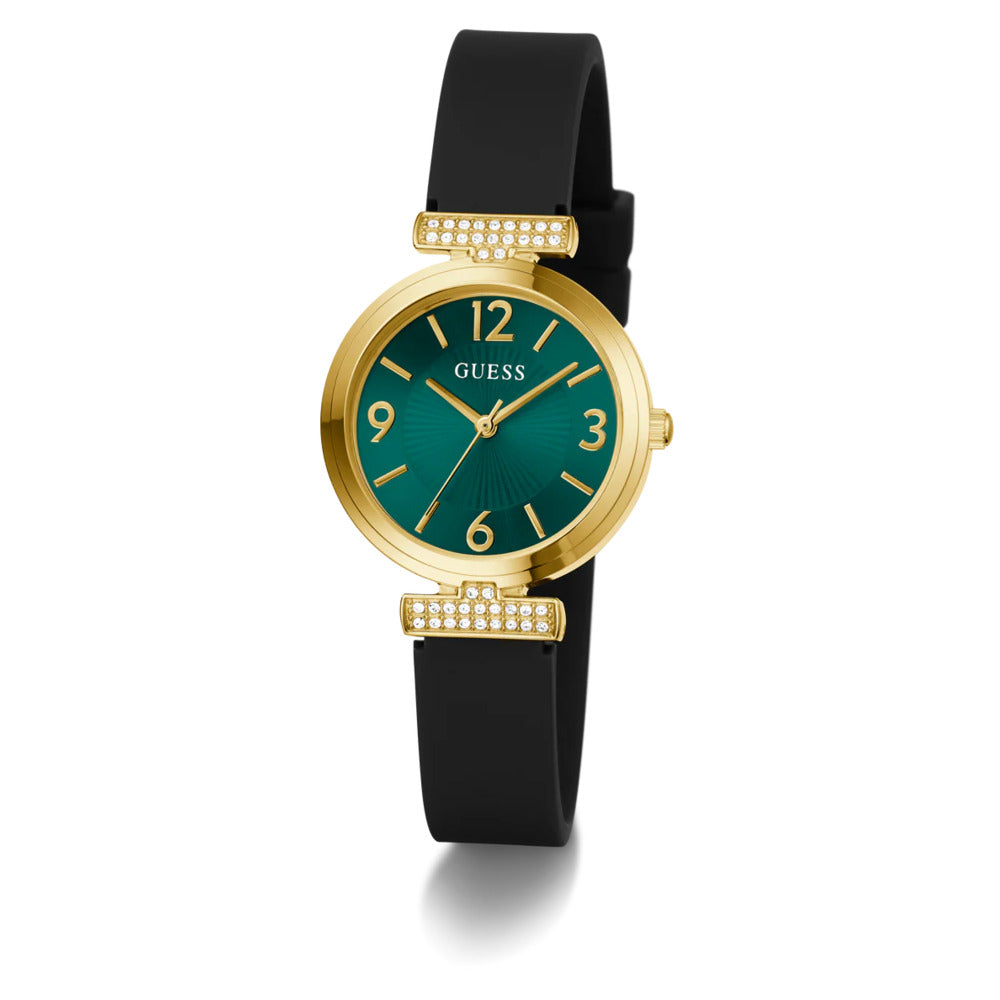 Women Guess Bejeweled Black Watch