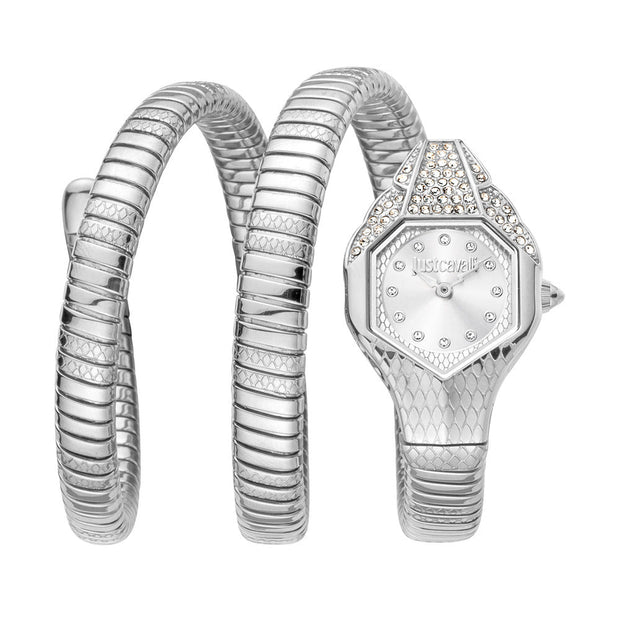 Women Just Glam Evo 7 Silver 22X35.5mm Watch