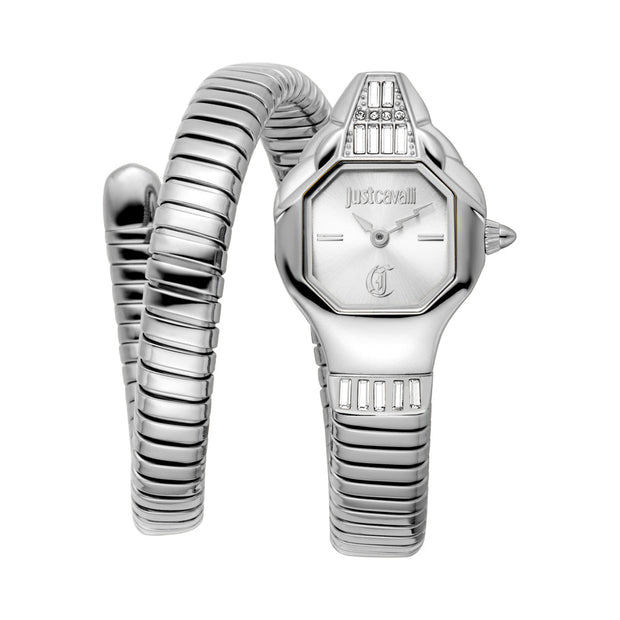 Women Brillante Snake Silver Watch
