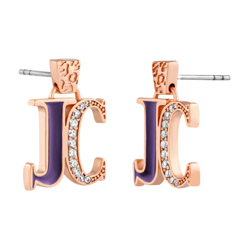 Women Purple & Rose Gold Earring