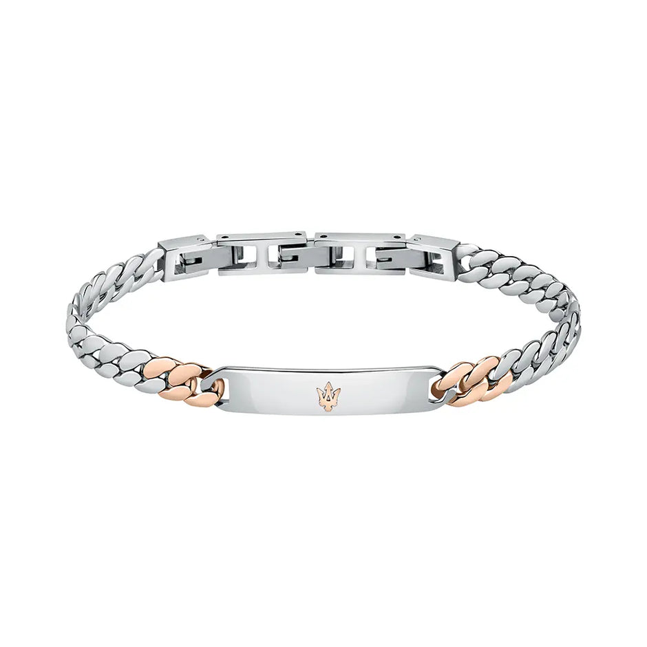 Men White/ Rose Gold Bracelet