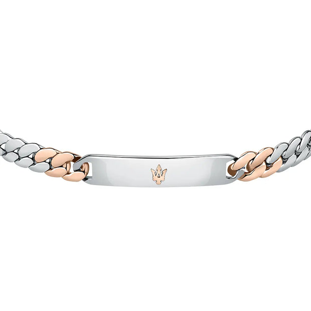 Men White/ Rose Gold Bracelet