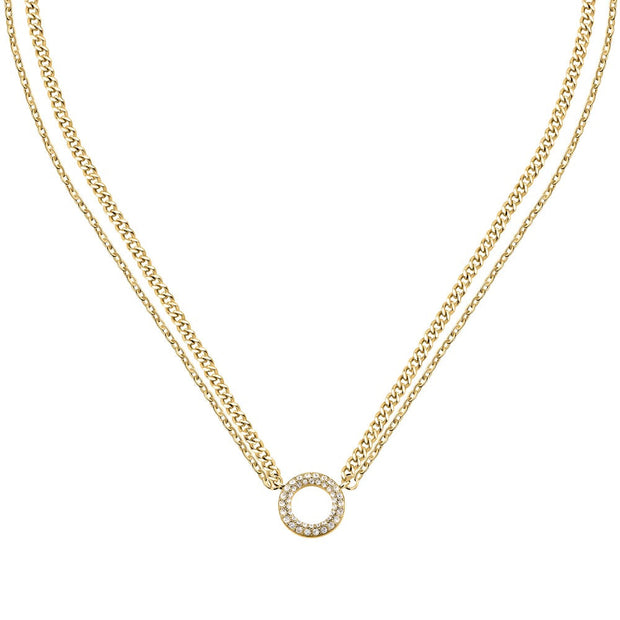 Women Crystals Gold Necklace