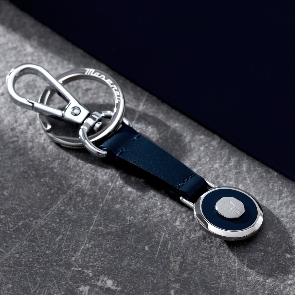 Men Recycled Leather Keychain