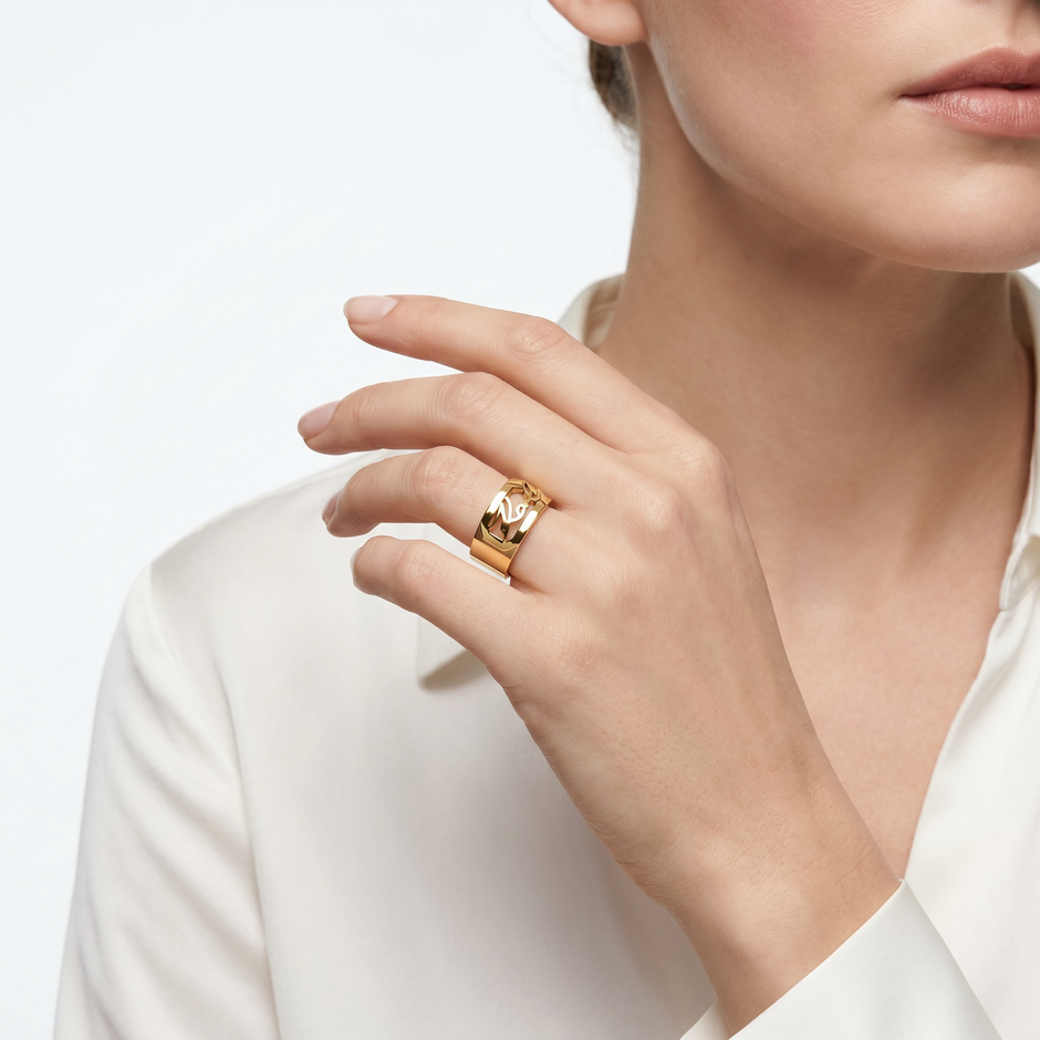 Women Crystals Gold Ring