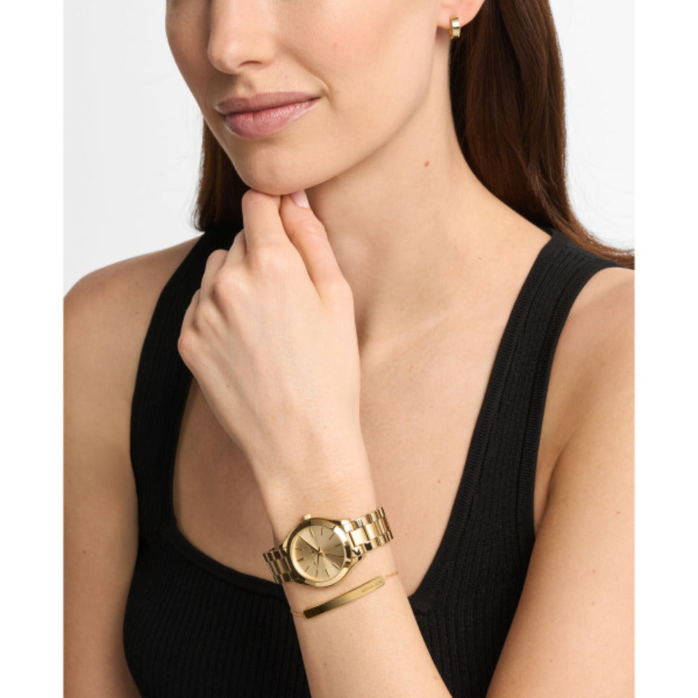 Women Slim Runway Gold Watch