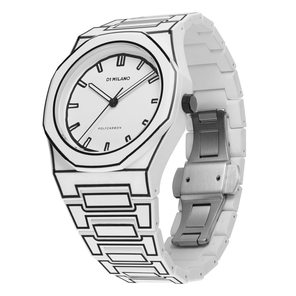 Unisex Polycarbon Silver 41mm Watch