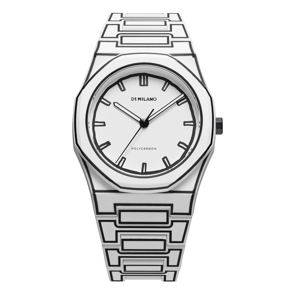 Unisex Polycarbon Silver 41mm Watch