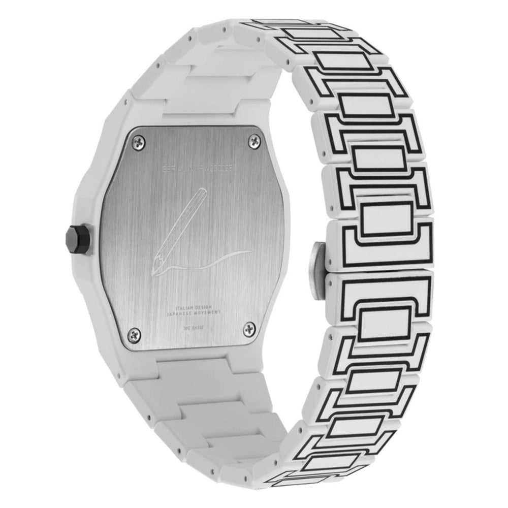 Unisex Polycarbon Silver 41mm Watch