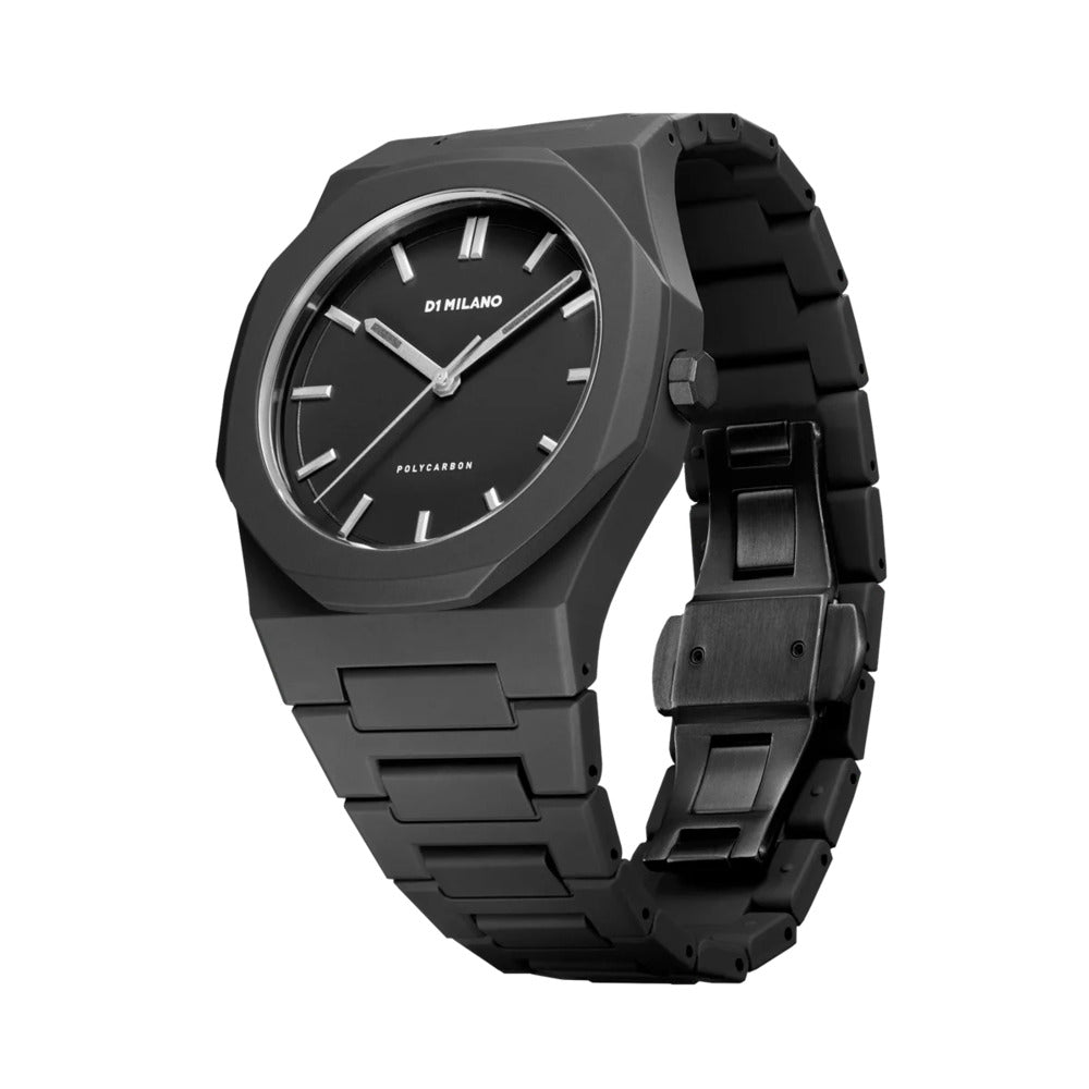 Unisex Polycarbon Black 41mm Watch