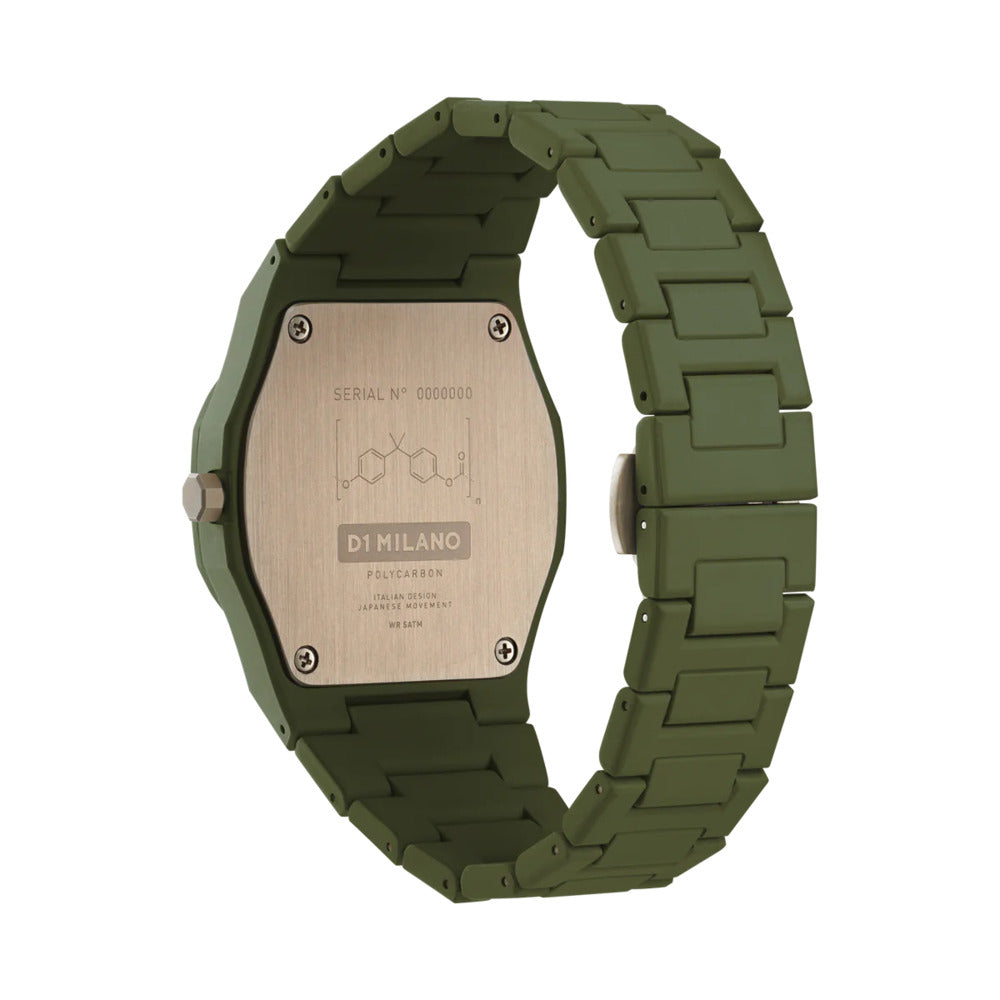 Unisex Polycarbon Green 41mm Watch