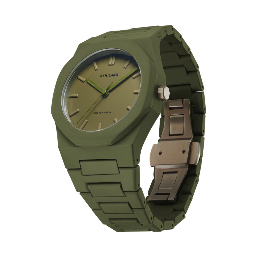 Unisex Polycarbon Green 41mm Watch