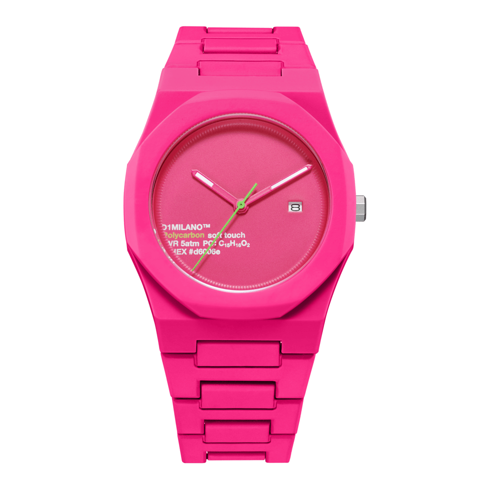 Unisex Polycarbon Pink 40mm Watch