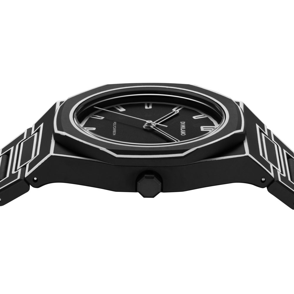 Polycarbon Unisex Black Dial 41mm Watch