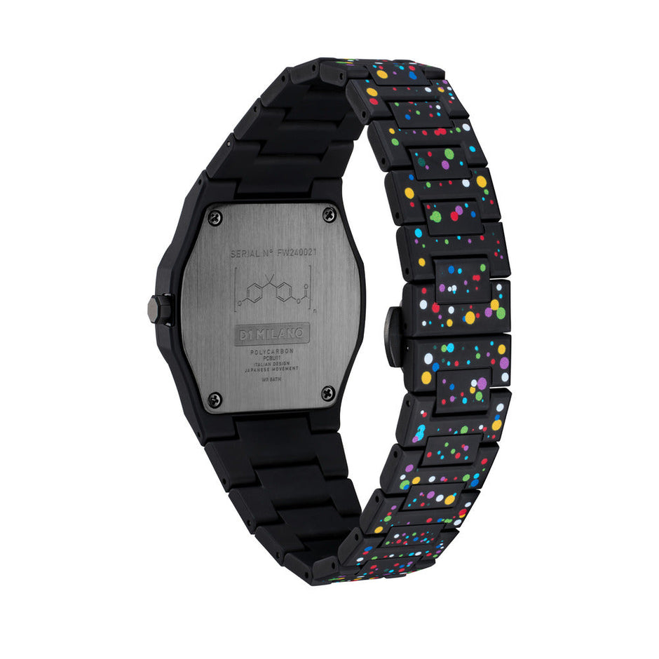 Unisex Polycarbon Black 37mm Watch