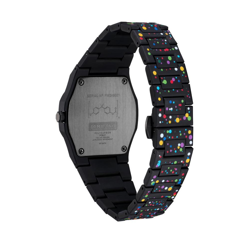 Unisex Polycarbon Black 37mm Watch