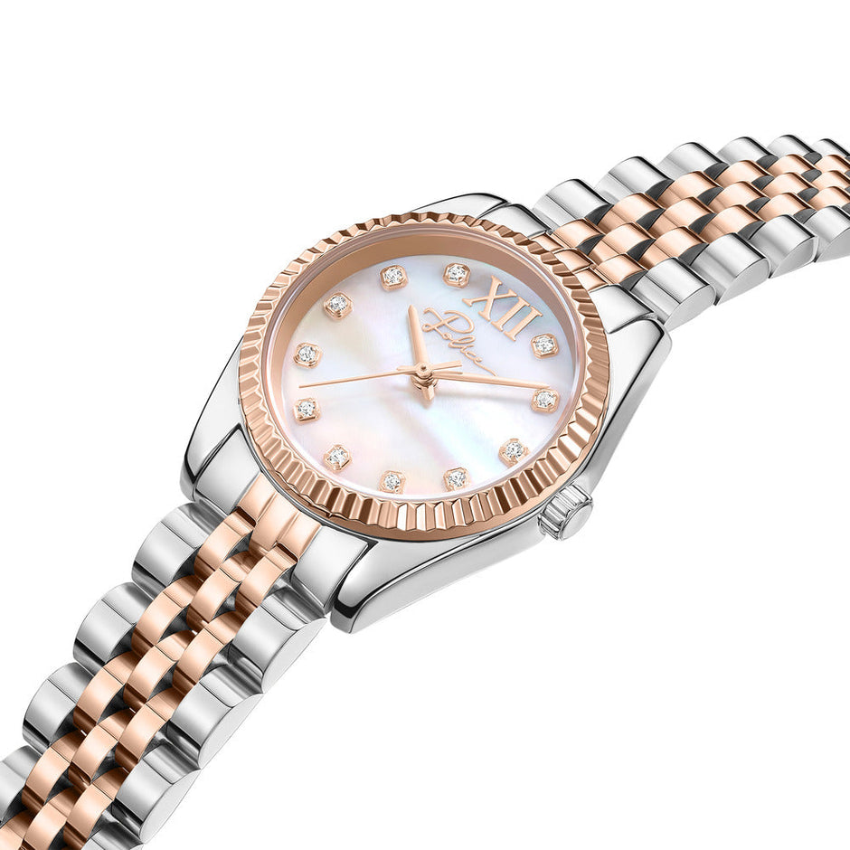 Women Flute Two Tone Watch