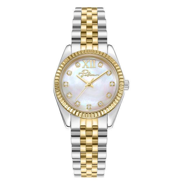Women Flute Two Tone Watch