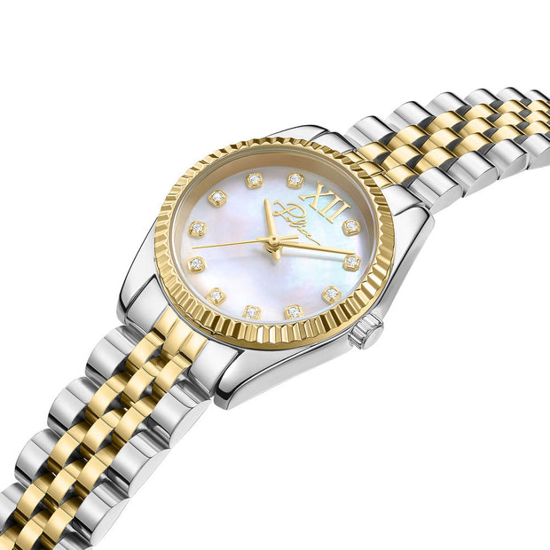 Women Flute Two Tone Watch