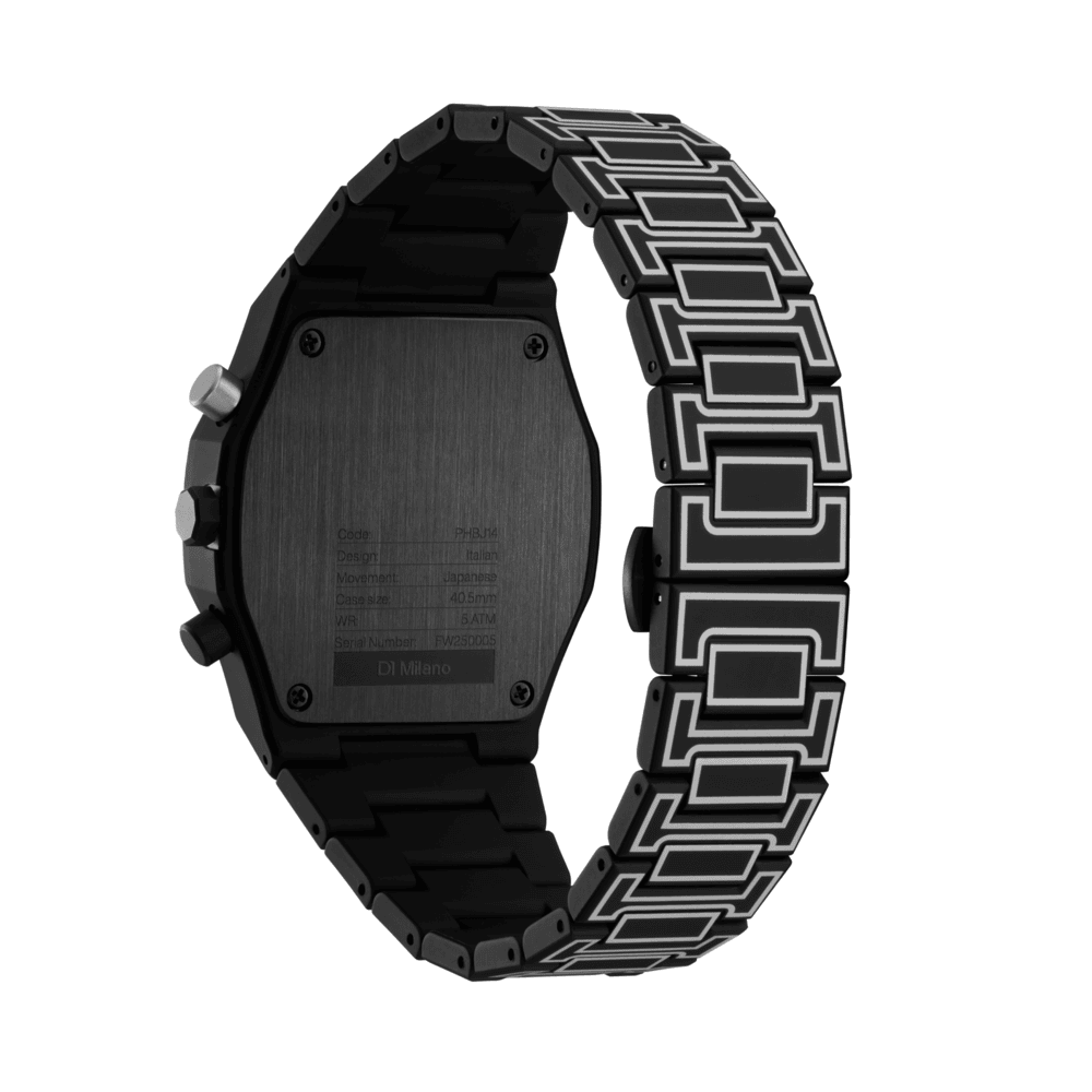 Unisex Black Sketch Watch