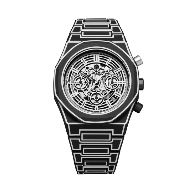 Unisex Black Sketch Watch