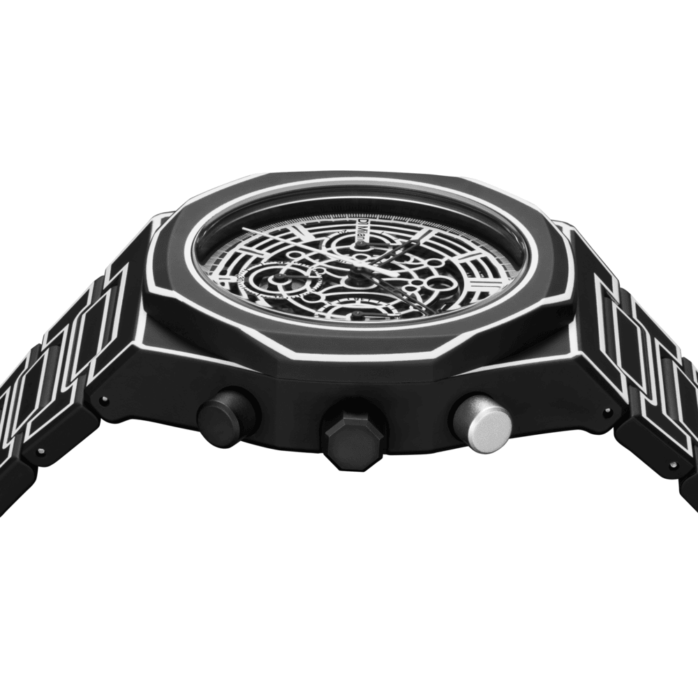 Unisex Black Sketch Watch