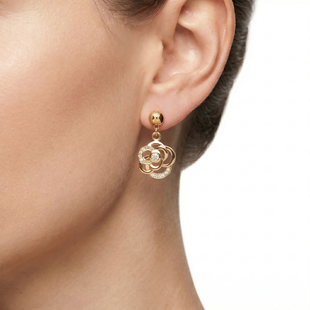 Women Stonerose Gold Earring