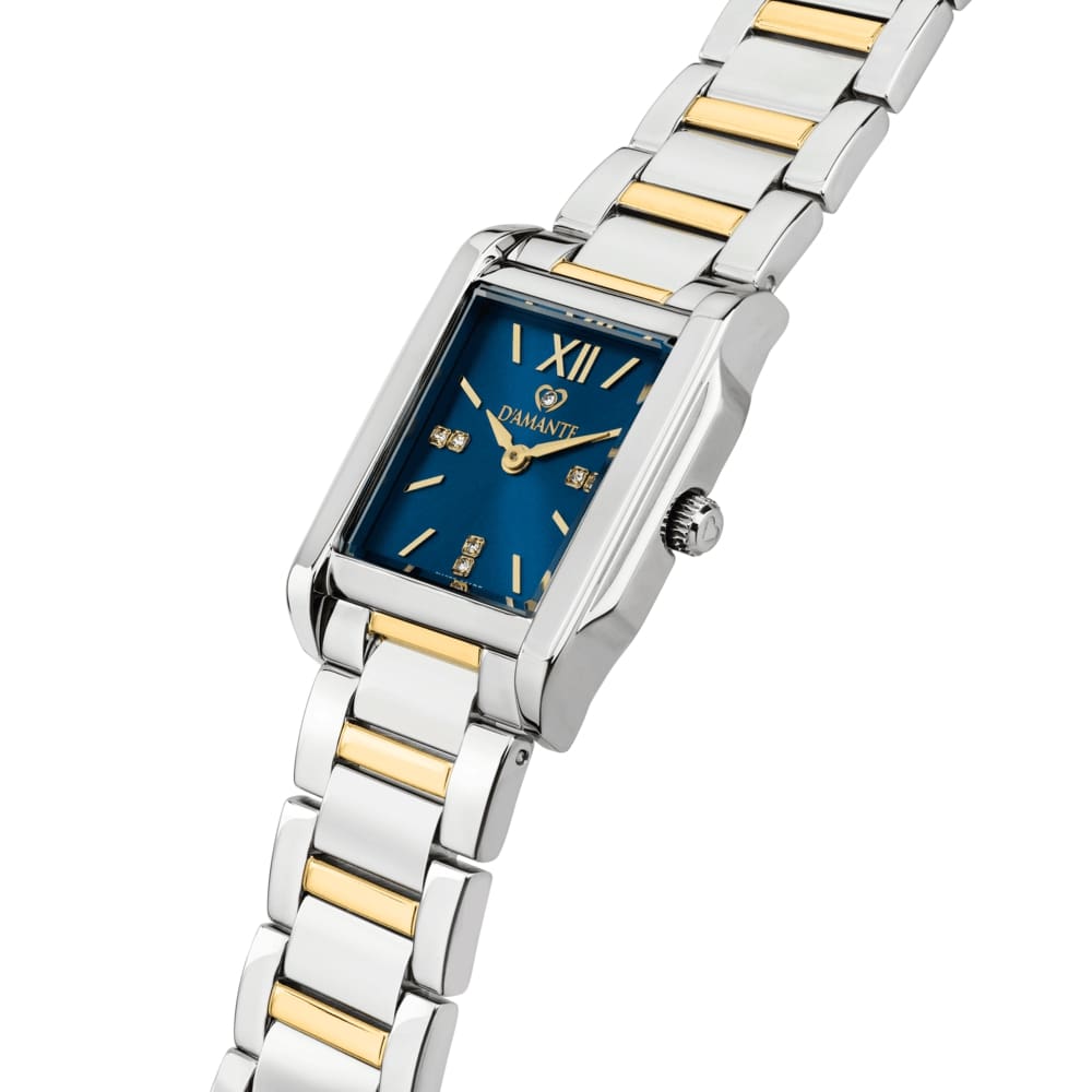 Women Square Two Tone Watch