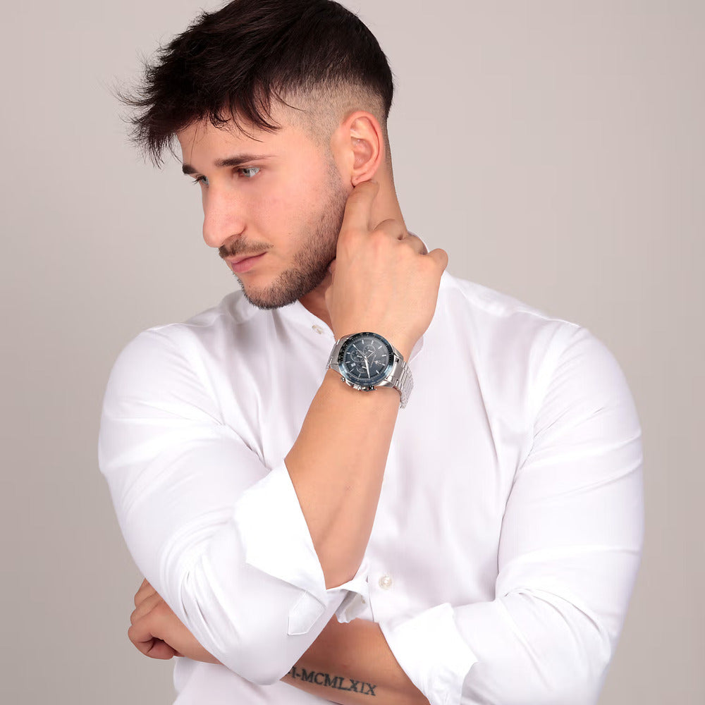 Men Traguardo Silver 45mm Watch