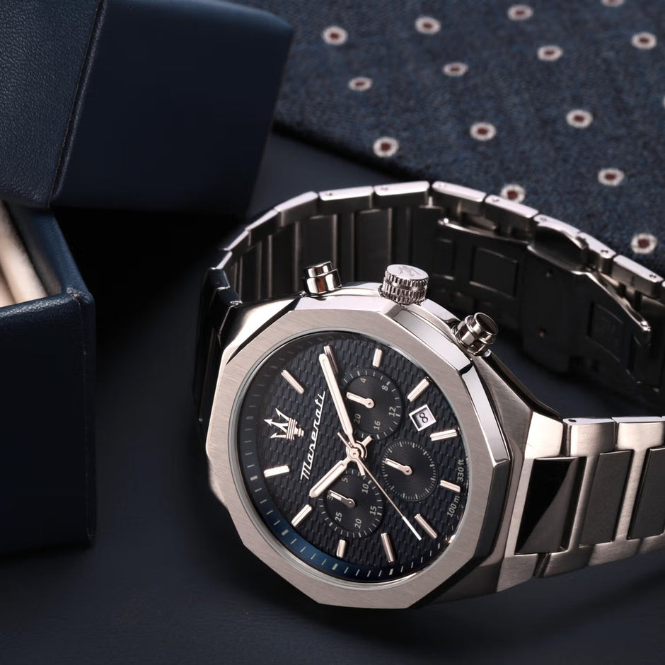 Men Stile Silver 45mm Watch